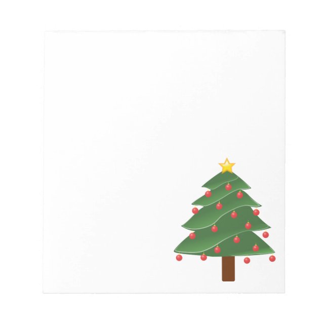 Bloc De Notas Árbol de Navidad sobre blanco (Frente)