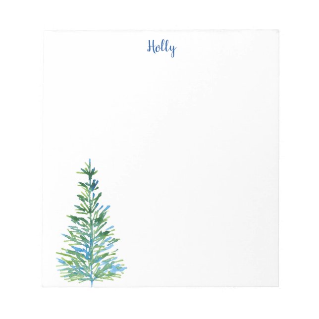 Bloc De Notas Árbol de pájaros verde azul (Frente)