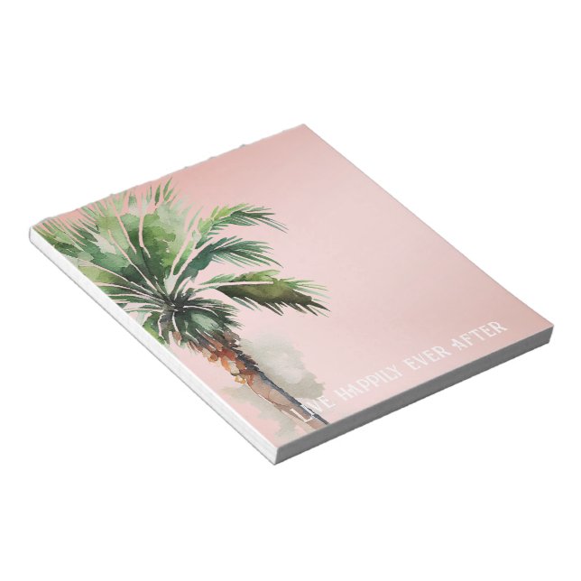 Bloc De Notas Árbol de palma tropical rosa Rubor (Lado Derecho)