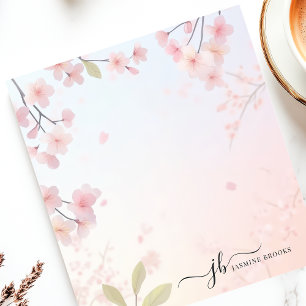 Bloc De Notas Árbol Flor de Cerezo Personalizado Floral Japonés