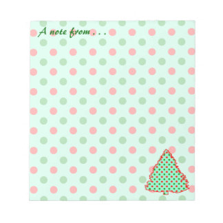 Bloc De Notas Árbol rojo y verde del lunar