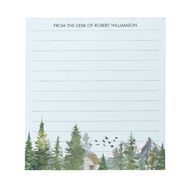 Bloc De Notas Árboles acuarelas Naturaleza Montañas Forestales M (Frente)