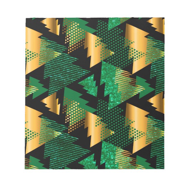 Bloc De Notas árboles de navidad de oro negro (Frente)