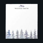 Bloc De Notas Árboles de pino de invierno personalizados<br><div class="desc">Pinos de invierno de color acuático,  bloc de notas personalizado.</div>