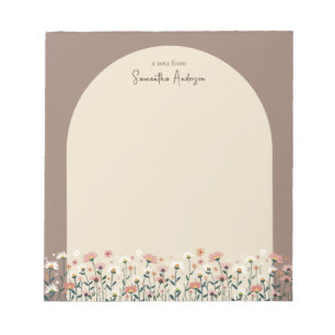 Bloc De Notas Arco fronterizo bohemio con flores silvestres