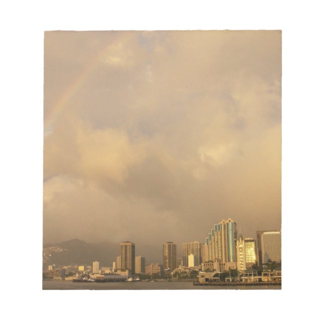 Bloc De Notas Arcoíris sobre Honolulu, Hawái, EE. UU. 3 (Frente)