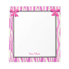 Bloc De Notas Arcos rosados con patrón de rayas de cebra rosa