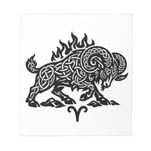 Bloc De Notas Aries Fuego‑Carnero – Zodiaco de Tinta Embrujada C
