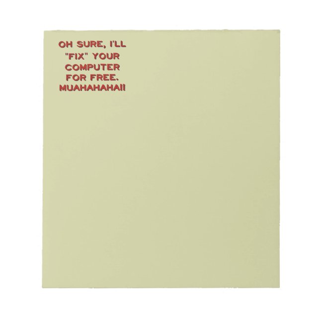 Bloc De Notas ¿Arreglar Su Computadora De Forma Gratuita? (Frente)