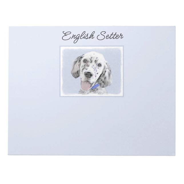 Bloc De Notas Arreglo de inglés azul Belton Pintura de perro (Frente)
