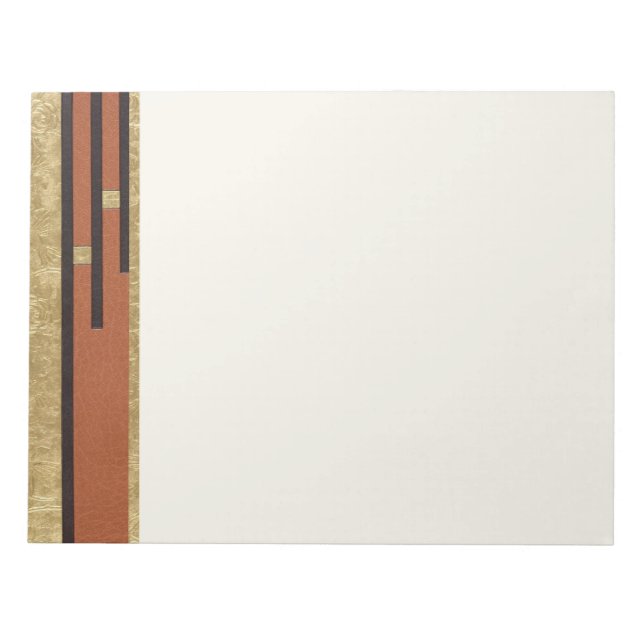 Bloc De Notas Art Deco en oro y beige (Frente)