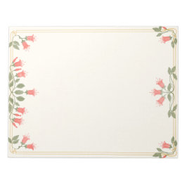 Bloc De Notas Art Nouveau Fuchsia Floral Border Notepad