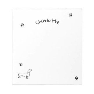 Bloc De Notas Arte Dachshund minimalista - Tu texto, tu estilo