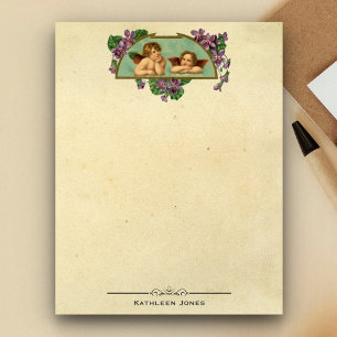 Bloc De Notas Arte de ángel victoriano vintage   Papel vintage p