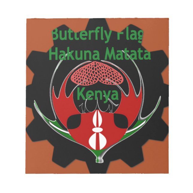 Bloc De Notas Arte de Bandera de Mariposa de Kenia - Patriótico  (Frente)