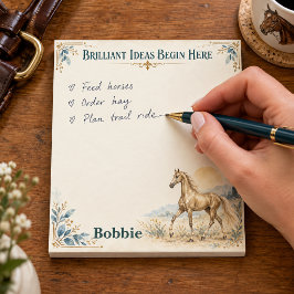 Bloc De Notas Arte de caballo dorado Akhal-Teke de ideas brillan
