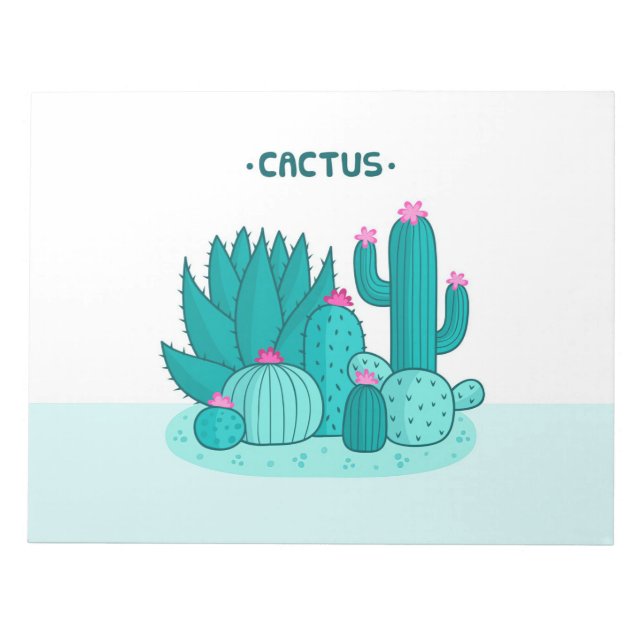 Bloc De Notas Arte de Cactus Verde (Frente)