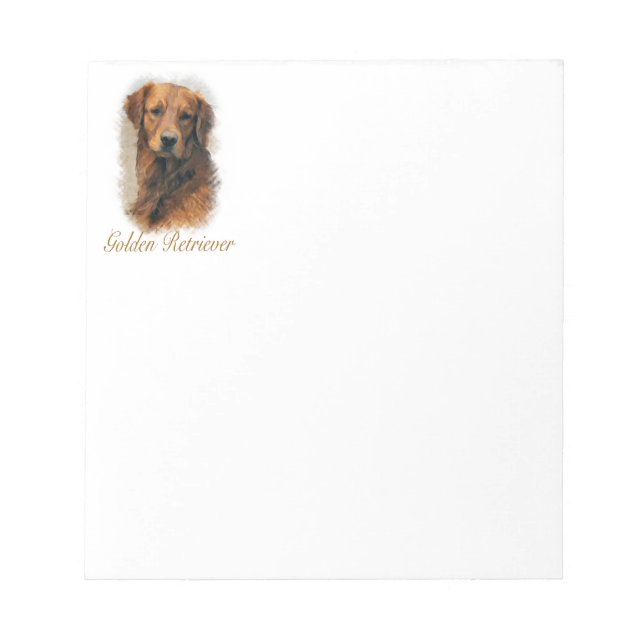 Bloc De Notas Arte de Golden Retriever (Frente)