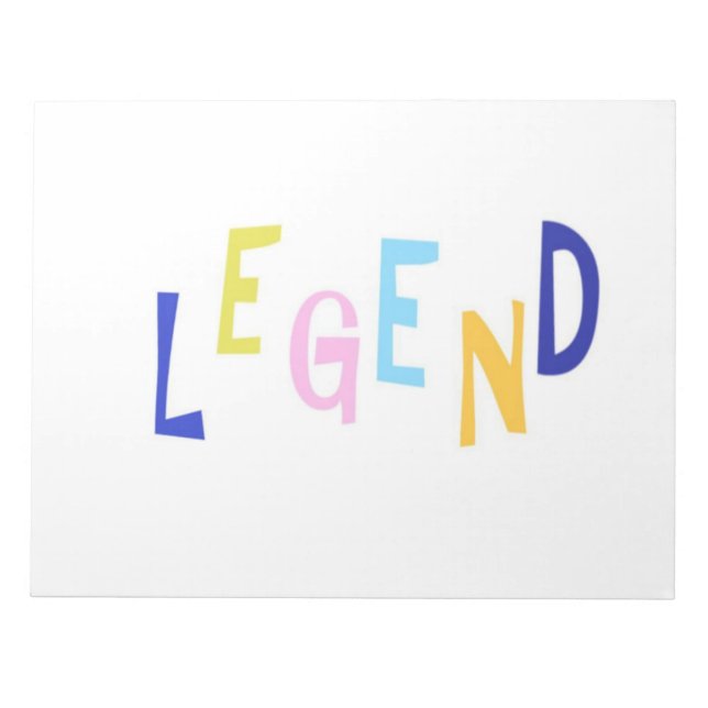 Bloc De Notas arte de palabras de leyenda (Frente)