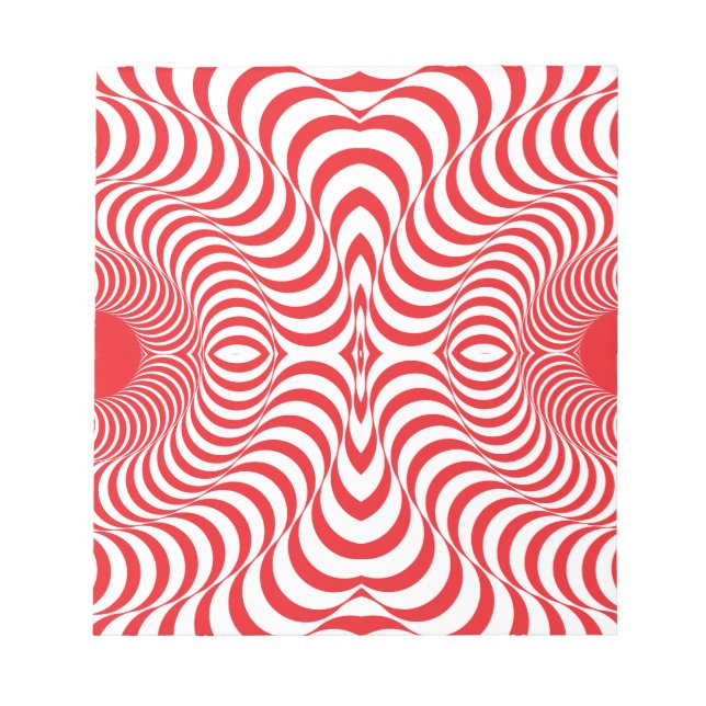 Bloc De Notas Arte de Swirl blanco rojo (Frente)