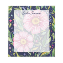 Arte floral en acuarela rosa personalizado