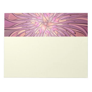 Bloc De Notas Arte floral fractal moderno abstracto colores de b