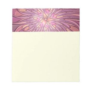 Bloc De Notas Arte floral fractal moderno abstracto colores de b