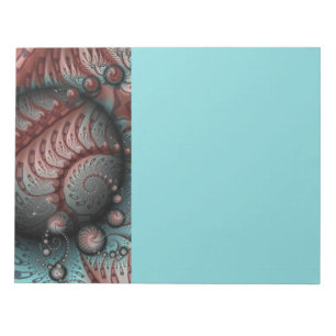 Bloc De Notas Arte fractal de fantasía vívida abstracta marrón a