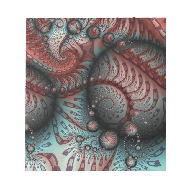 Bloc De Notas Arte fractal de fantasía vívida abstracta marrón a (Frente)