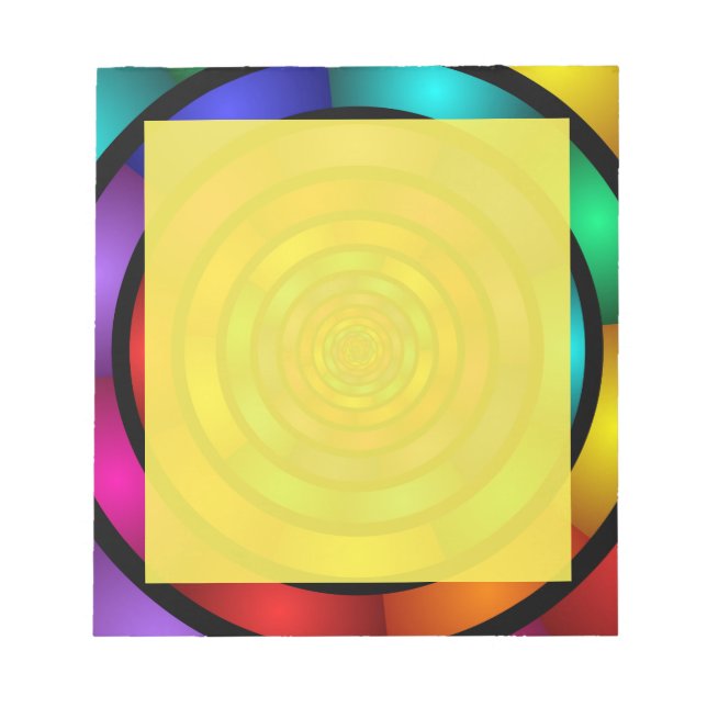 Bloc De Notas Arte fractal moderno y psicodélico (Frente)