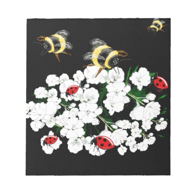 Bloc De Notas Arte natural de BEES y Ladybugs (Frente)
