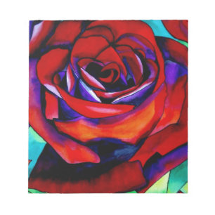 Bloc De Notas Arte original de la flor macro Rosa Roja