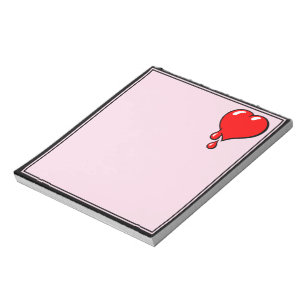 Bloc De Notas Arte pop liberal del corazón sangrante rosa rosa v