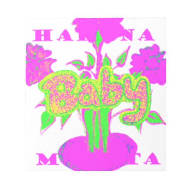 Bloc De Notas Arte suave de flores rosadas: El toque de un bebé. (Frente)