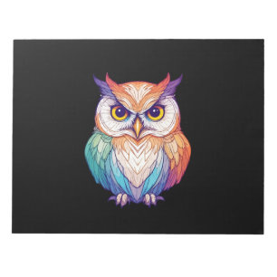 Bloc De Notas Arte vector de búho con colores vibrantes