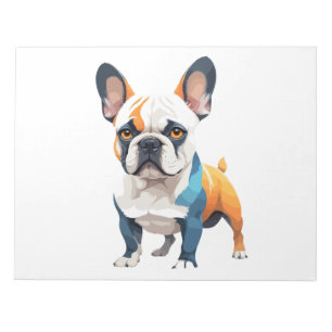 Bloc De Notas Arte vector de Bulldog francés con colores vibrant