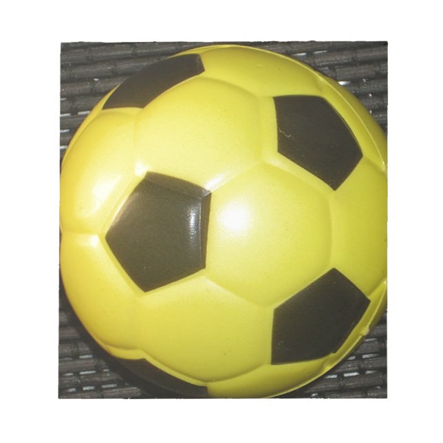 Bloc De Notas Arte vibrante de fútbol amarillo y negro (fútbol) (Frente)