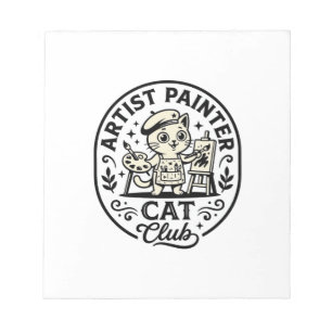 Bloc De Notas Artista Pintor Gato Gato Divertido Gráfico - Artis