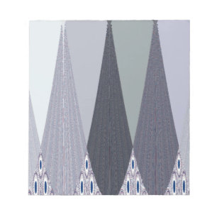 Bloc De Notas Ash Gray Chevron Dots Art Print