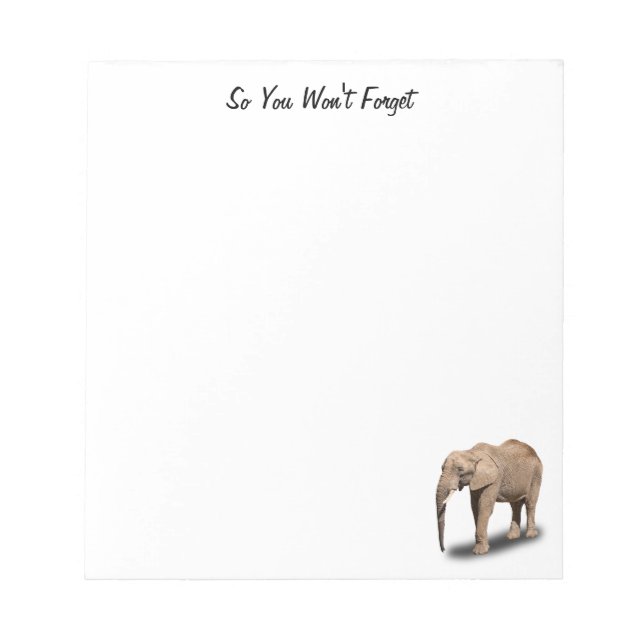 BLOC DE NOTAS ASÍ NO OLVIDARÁS = ELEFANTE (Frente)