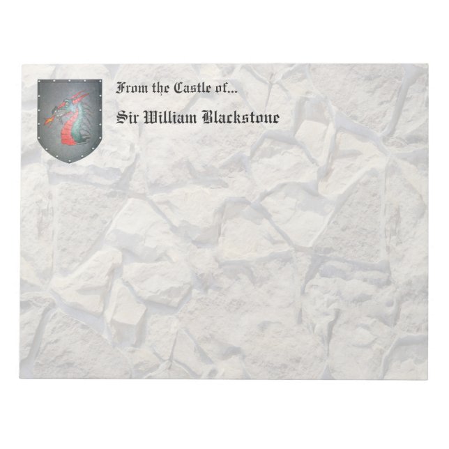 Bloc De Notas Aspecto de piedra del Escudo metalizado (Frente)