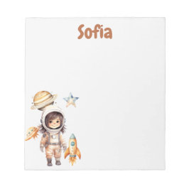 Bloc De Notas Astronauta Cute Space Adventure personalizada