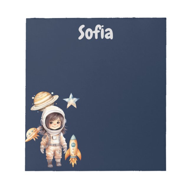 Bloc De Notas Astronauta Cute Space Adventure personalizada (Frente)