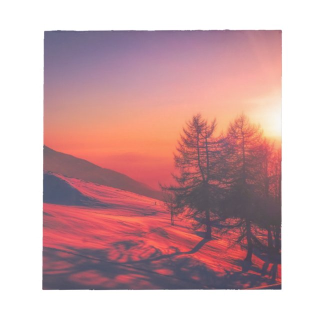 Bloc De Notas Atardecer nevado (Frente)
