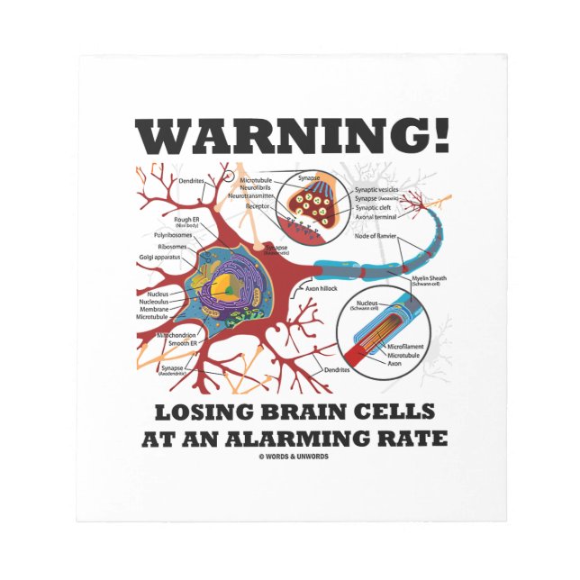 Bloc De Notas ¡Atención! Pérdida De Células Cerebrales A Un Ritm (Frente)