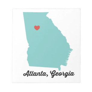 Bloc De Notas Atlanta, GA - corazón gráfico diseño Atlanta Georg