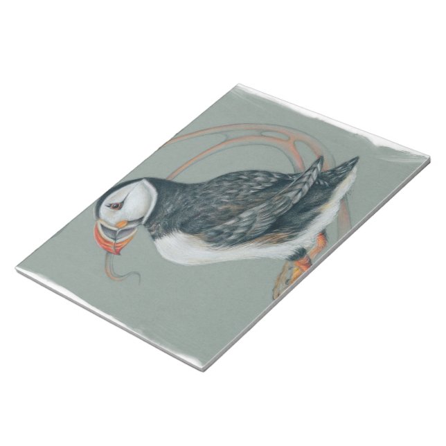 Bloc De Notas Atlantic Puffin Bird Art Drawing (Lado Derecho)