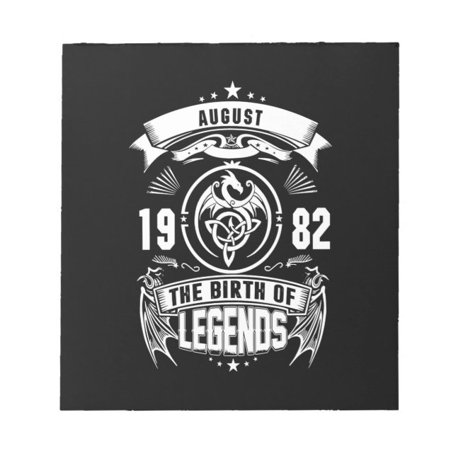 Bloc De Notas August Gift | 1982 Nacimiento De Las Leyendas (Frente)
