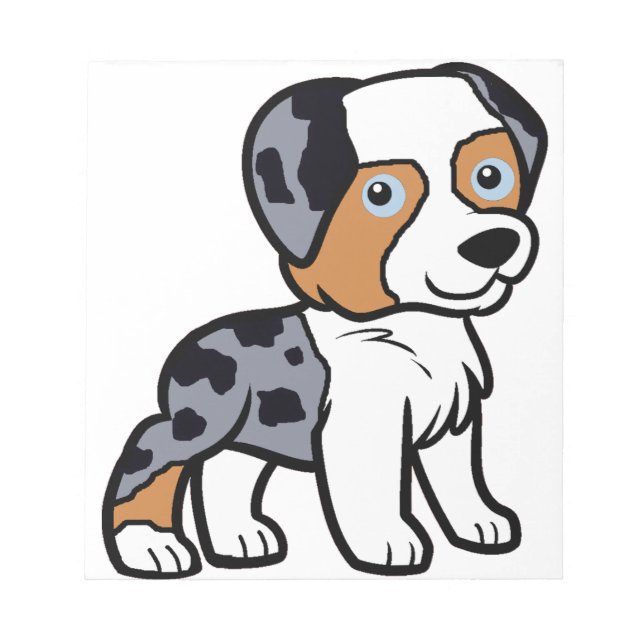 Bloc De Notas aussie blue merle personalizado (Frente)