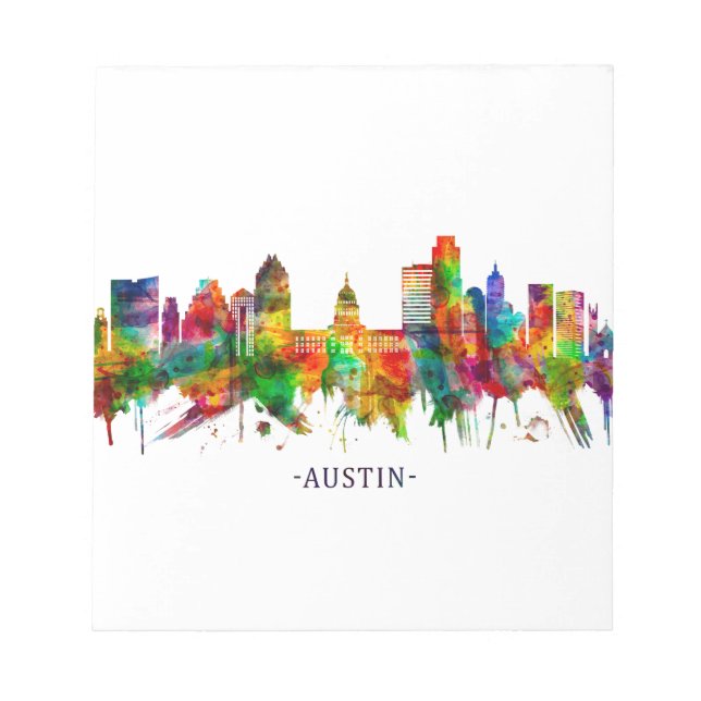 Bloc De Notas Austin Texas Skyline (Frente)